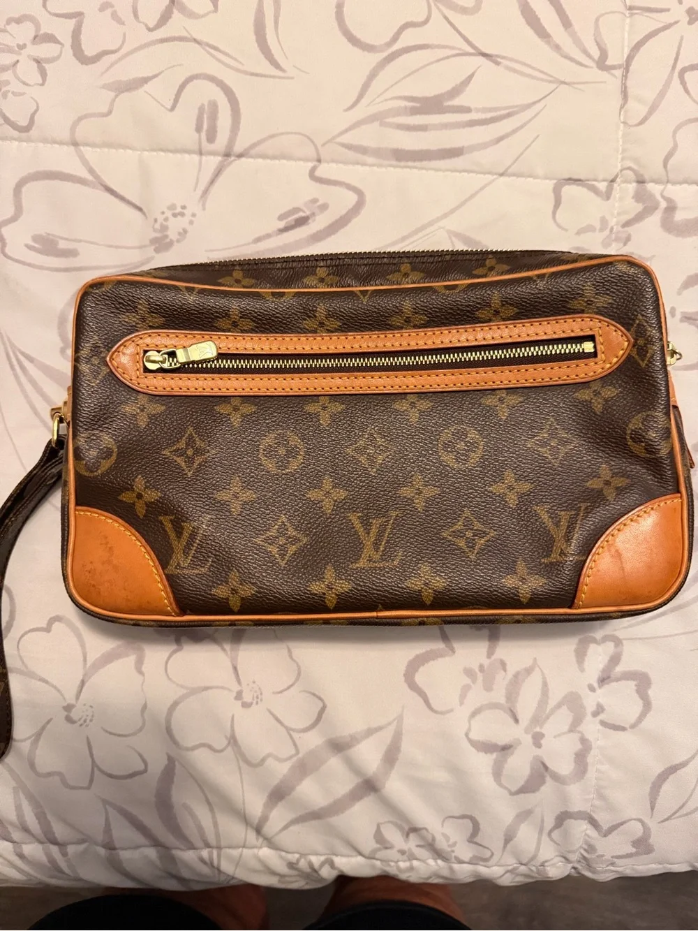 Louis Vuitton Monogram Marlee Dragonee Pouch in Brown and Tan